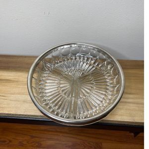 VTG Glass‎ round tray with dividers